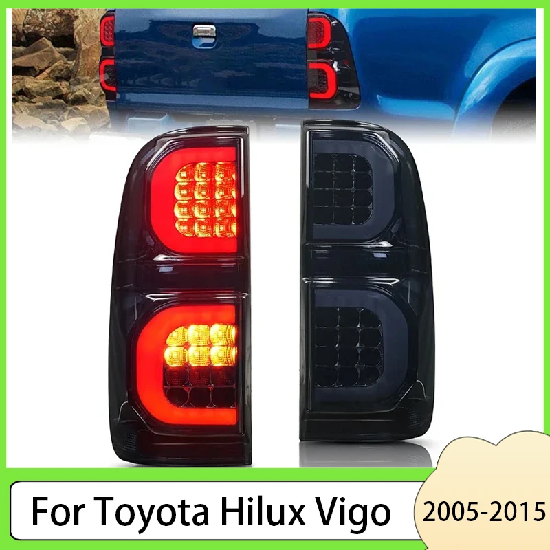 

LED Tail Light Assembly For Toyota Hilux Vigo 2005-2015 Rear Running Light + Brake + Reverse Lamp +Turn Signal LED Taillight