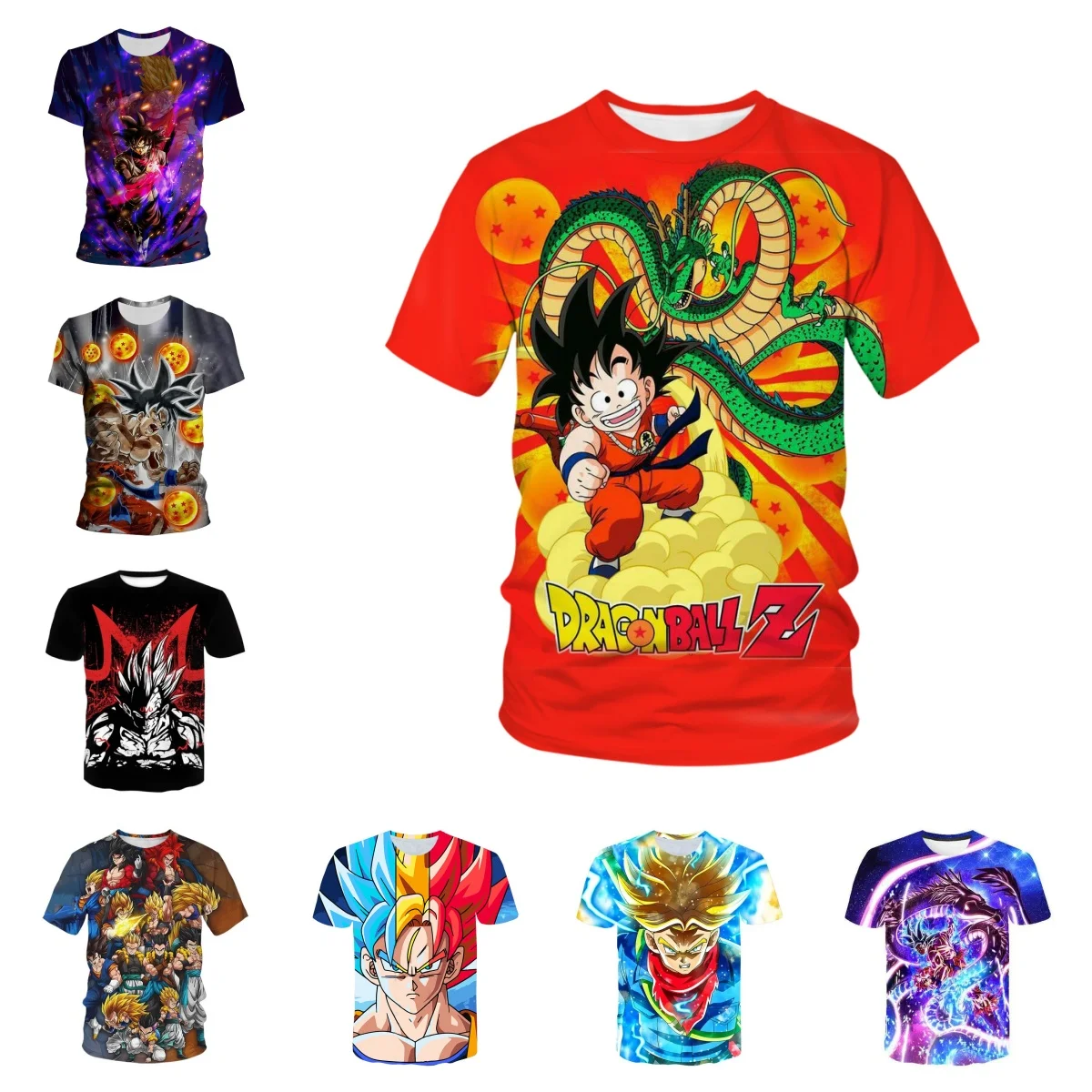 

Лето 2022, мужская и женская быстросохнущая футболка с короткими рукавами и короткими рукавами Super Saiyan Wukong Vegeta, свободная мода Y2K