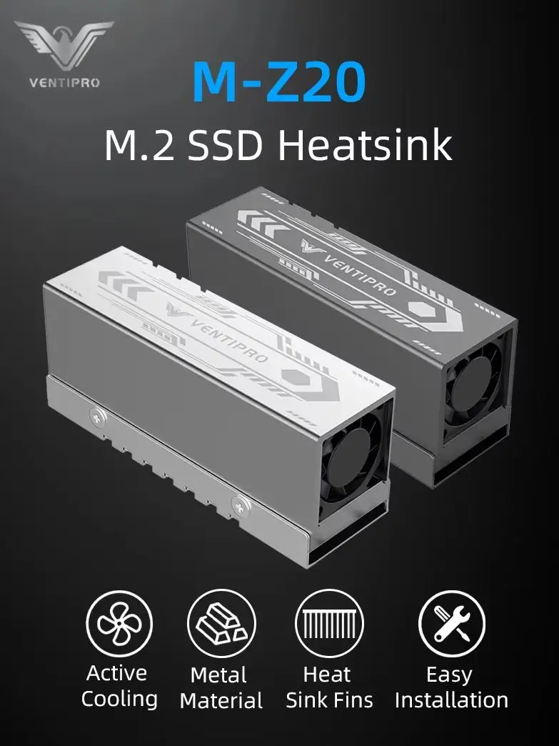 VENTIPRO Aluminum Alloy M.2 SSD Heatsink, Efficient Cooling