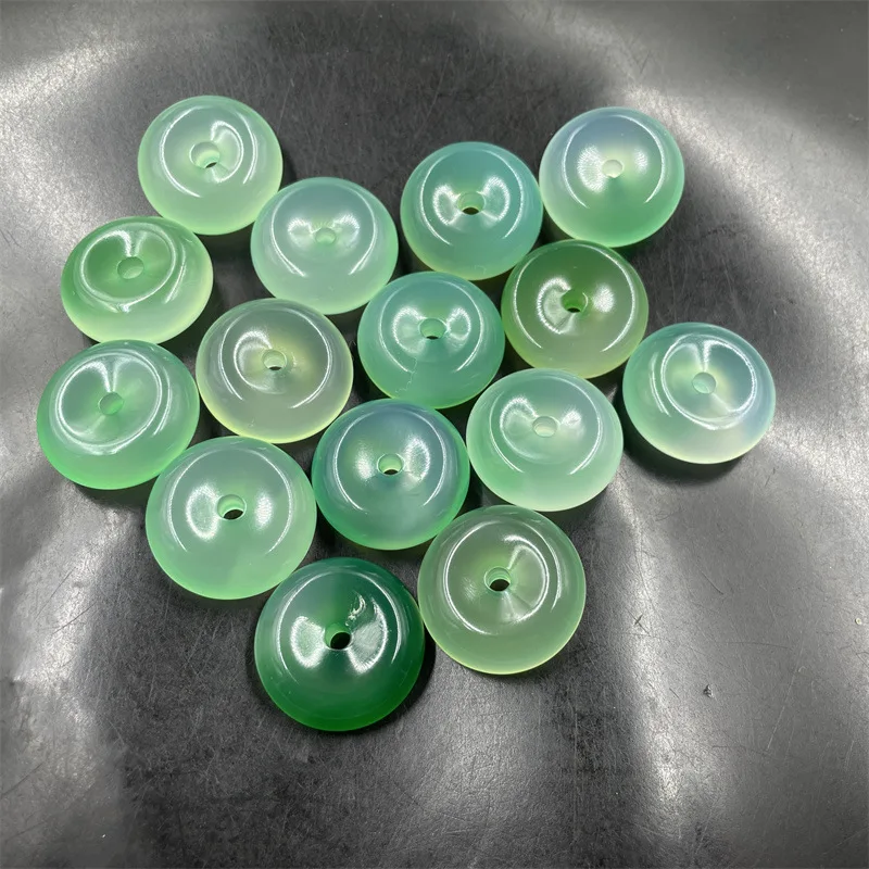 Cheap Jade Ice-like Light Green Chalcedony Agate Abacus Beads Safety Buckle Pendant Pendant