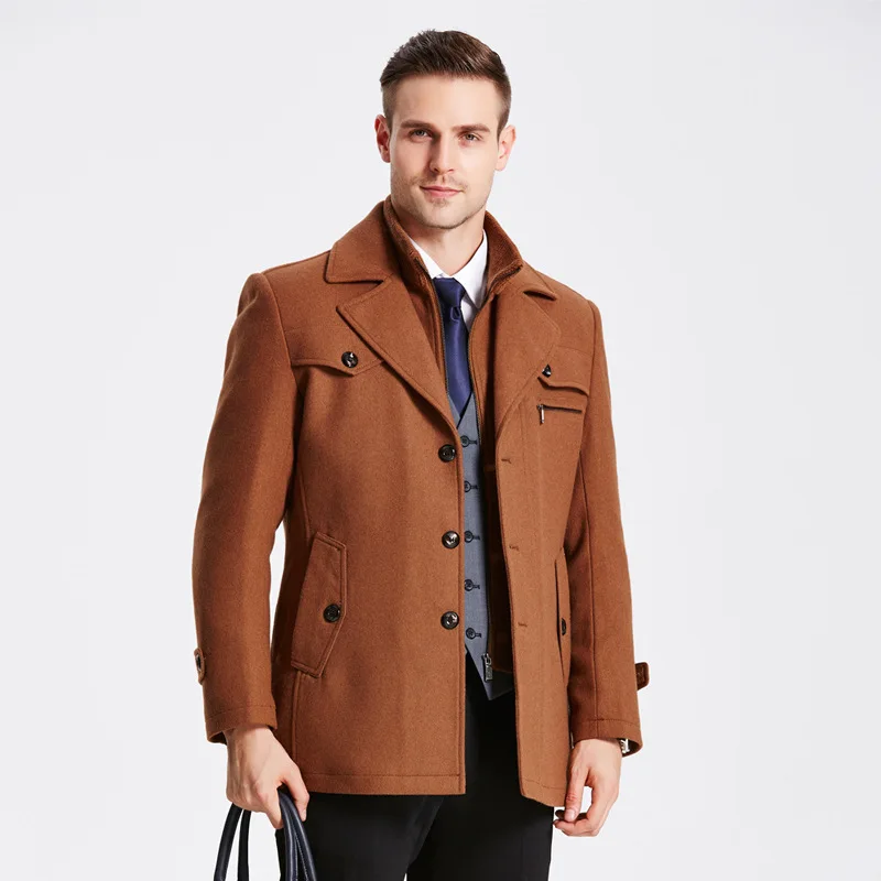 

Selecting European Size Men's Woolen Coat Double Collar Wool Outerwear Large Size Men's Clothing Long Sle Other Material 00