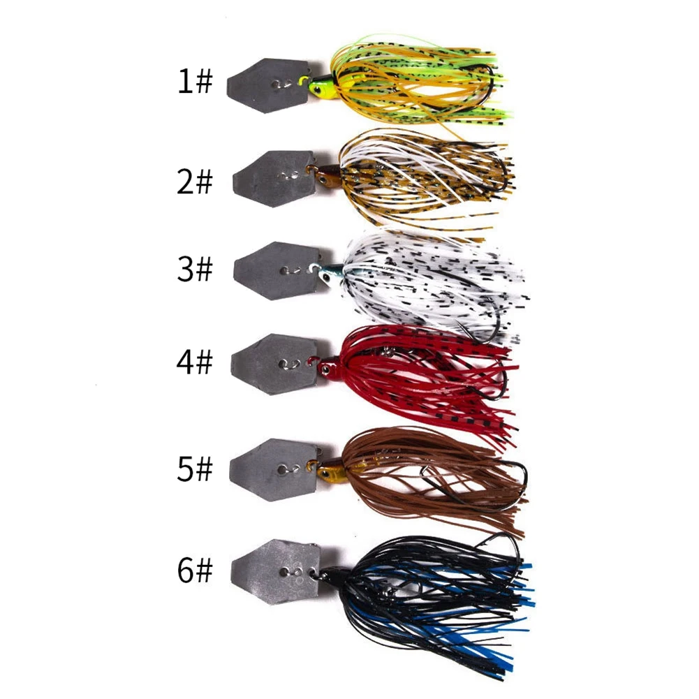 BAAX 6 Pieces Fishing Lures,Baits Spinner Swim Flipping Bladed Jigs ,Chatter Fish Bait for Salmon Pike Trout Swing Trailers