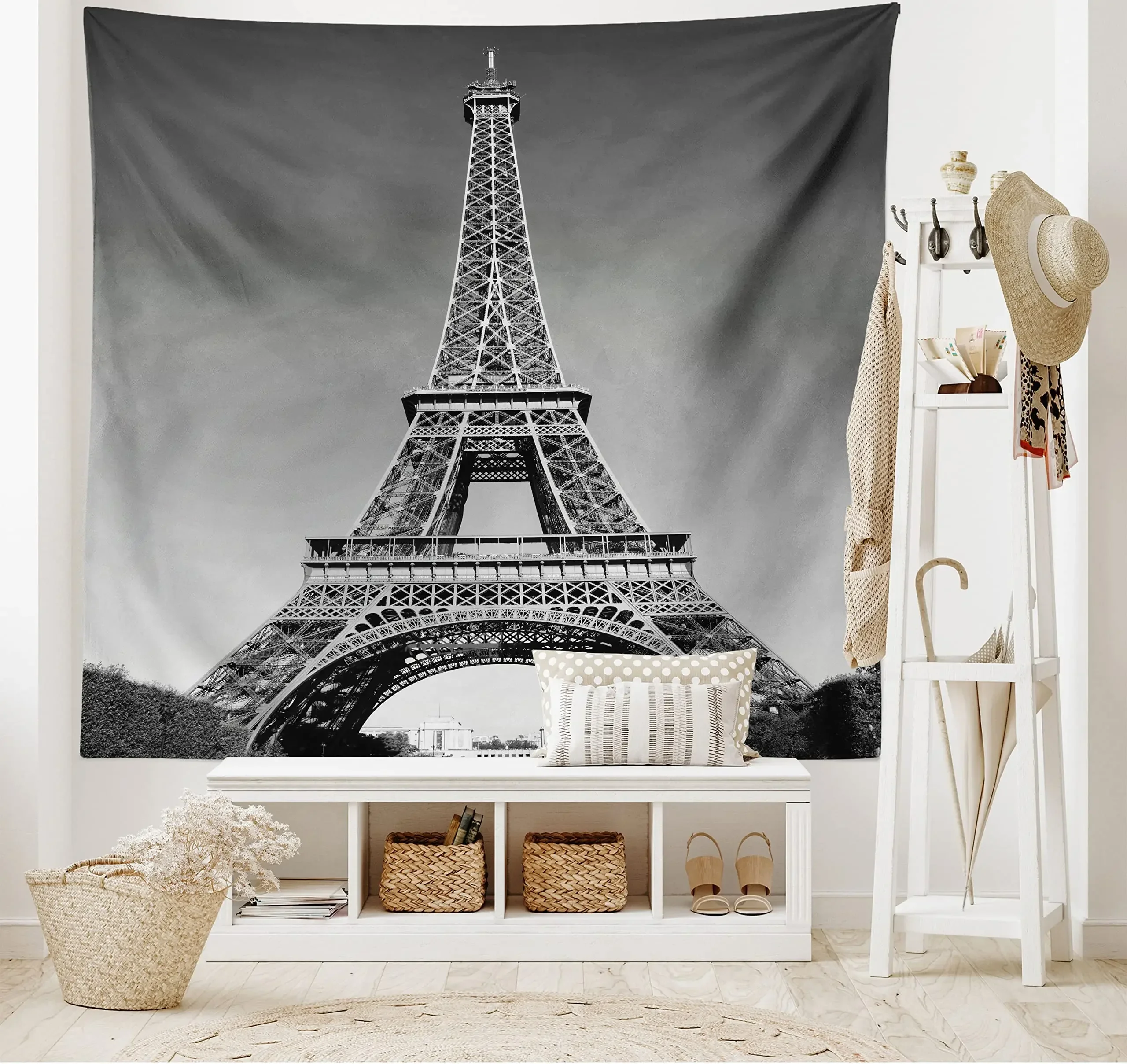 Eiffel Tower Tapestry European Urban Tapestry Paris Famous Landmark Cityscape Tapestry Wall Hanging for Bedroom Living Room Dorm