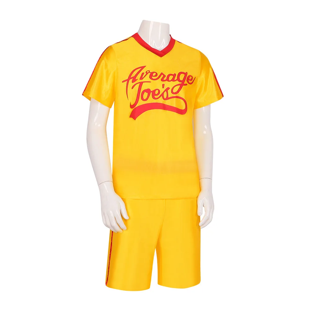 Crazy Dodgeball Average Joe's Adult Yellow Jersey Costume Set A True Underdog Story Dodgeball Cosplay Costume Sportswear