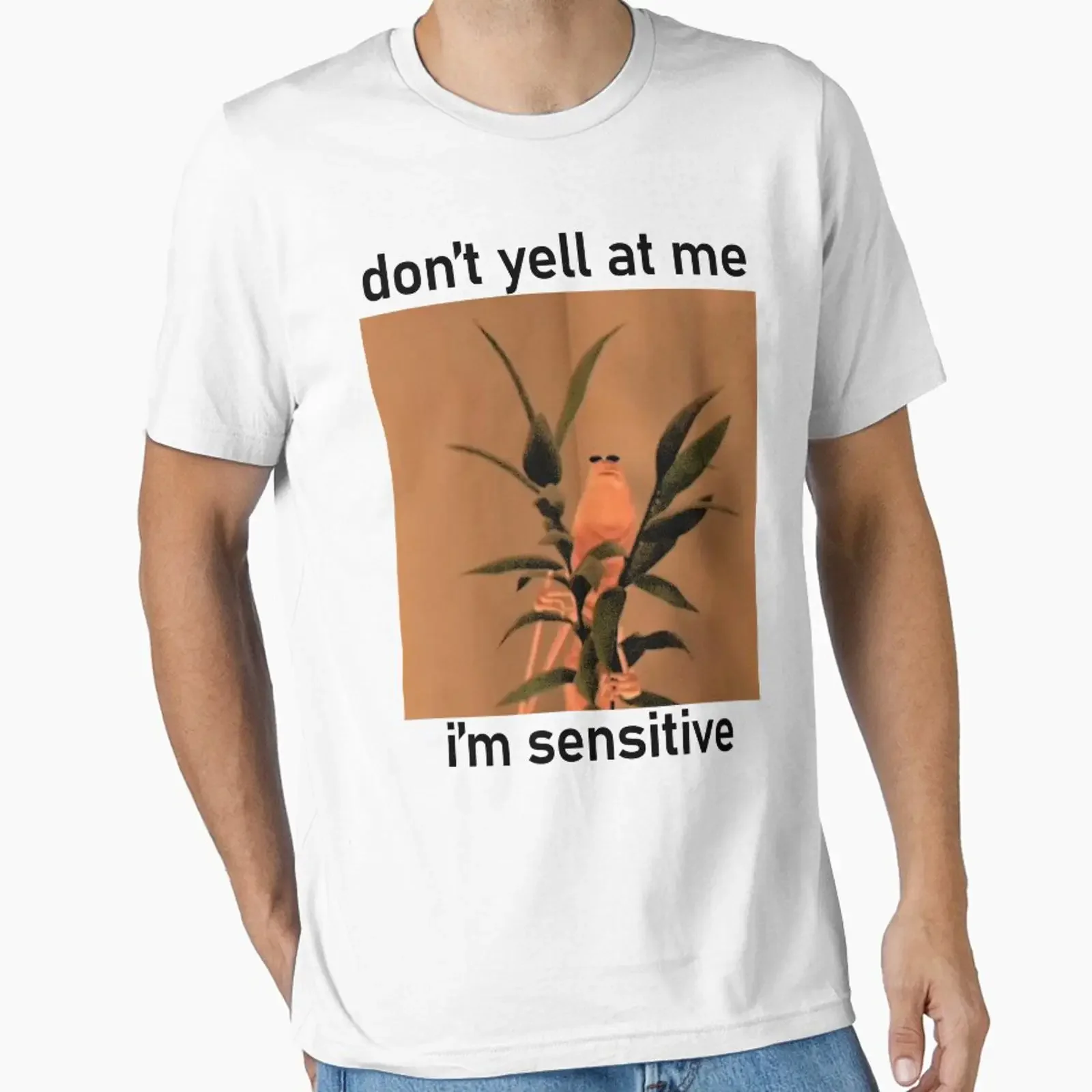 Camiseta unisex con meme divertido de Marcus el gusano: No me grites, soy sensible. Meme de chat de realidad virtual. Esencial vintage con efecto lavado ligeramente.