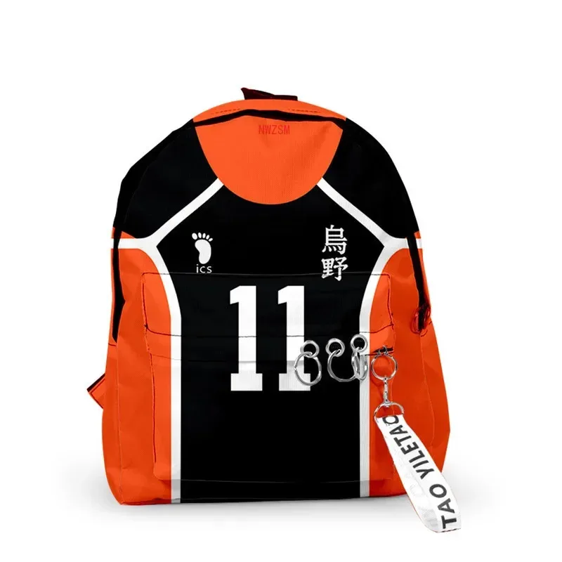 ไฮคิว!! โรงเรียนกระเป๋า Hinata Shoyo กระเป๋าเป้สะพายหลังผ้าใบกระเป๋าผู้หญิง Nishinoya Yuu 3D กระเป๋าเป้สะพายหลังกระเป๋าชายหญิงกระเป๋าเดินทางกระเป๋าโน๊ตบุ๊ค