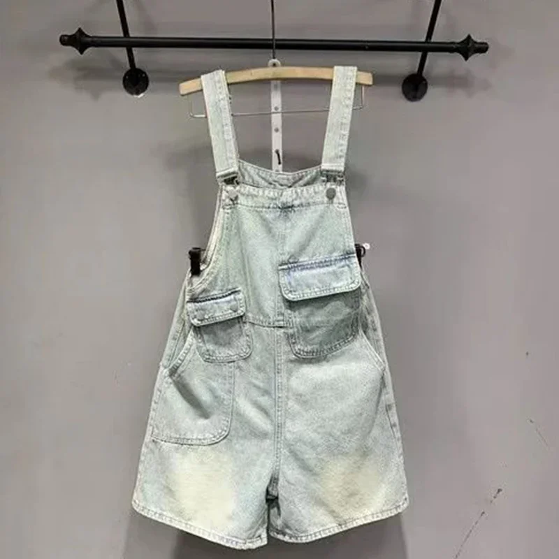 

Casual All-match High Waist Jeans Femme Vintage Fashion Pocket Overalls Summer All-match Pocket Irregular Five Quarter Pants