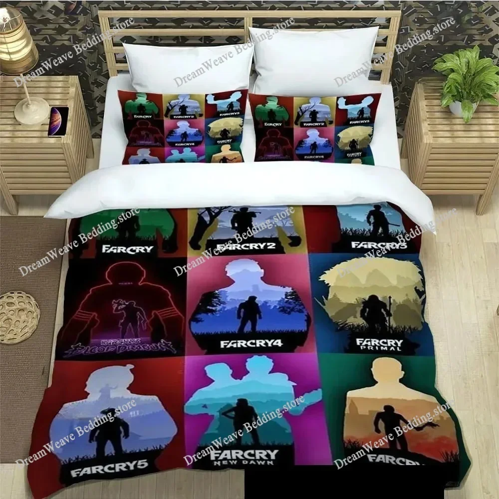 Exquisite 3D Far Cry Wallpaper Anime Game Print Bedding Set Duvet Cover Comforter Bed Youth Girls Boys Gift Home Textileextile74