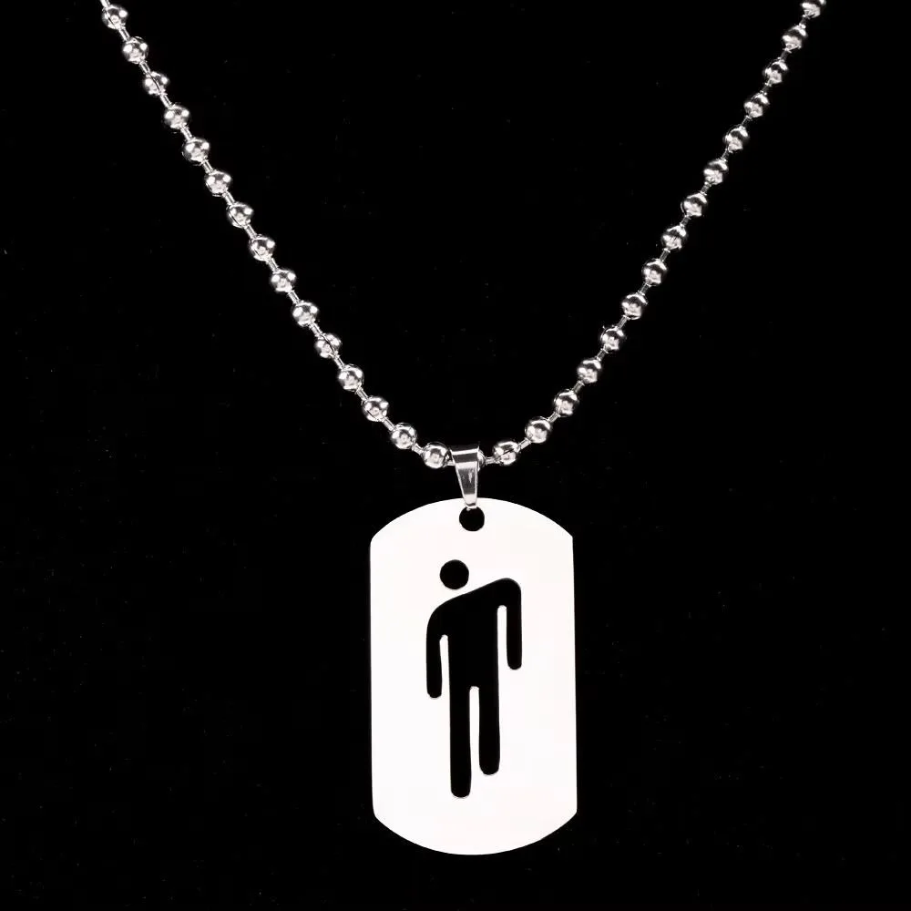 New Stainless Steel Pendant Necklaces Simple Trend Hip Hop Jewelry Mirror Polish Dog Tag