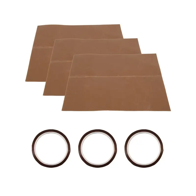 Y42A-For Heat-Press -Sheets(3Pcs), 15X15 Size& 3 Rolls 10Mm For Heat-Transfer Tape Non-Stick Transfer Paper Set