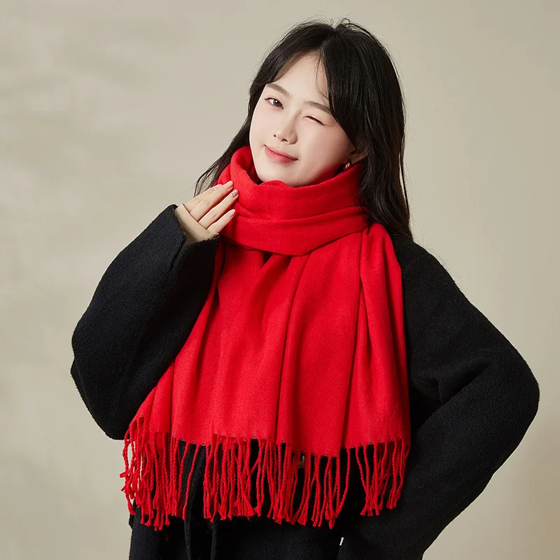 헤드 캡 허거 토크 스톡킹 워치 겨울용 따뜻한 단색 모조 캐시미어 스카프 크로스보더 도매 8M112