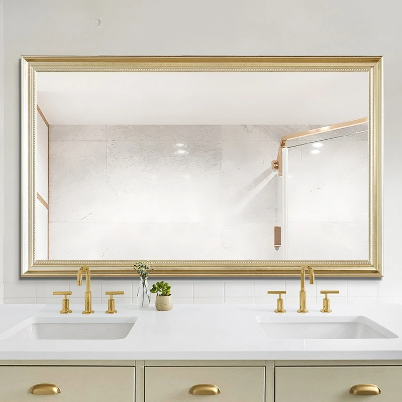 

Framed mirror Wall-mounted washstand Simple decorative Bathroom Toilet dressing mirror