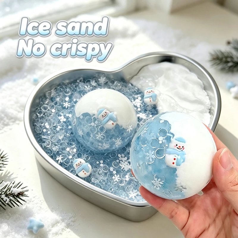 Christmas Snowman Decompression Squeeze Ball Crispy Crunch Sea Salt Apple Knead ASMR Sound Sensory Anxiety Relief Leisure Gift