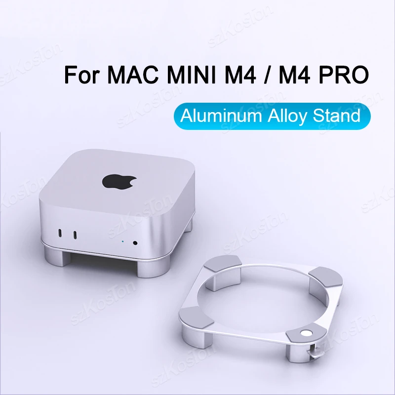 Aluminum Stand for Mac Mini M4 2024 Precision Fit Cooling Base with Anti-Slip Silicone Feet & Easy Power Button Access