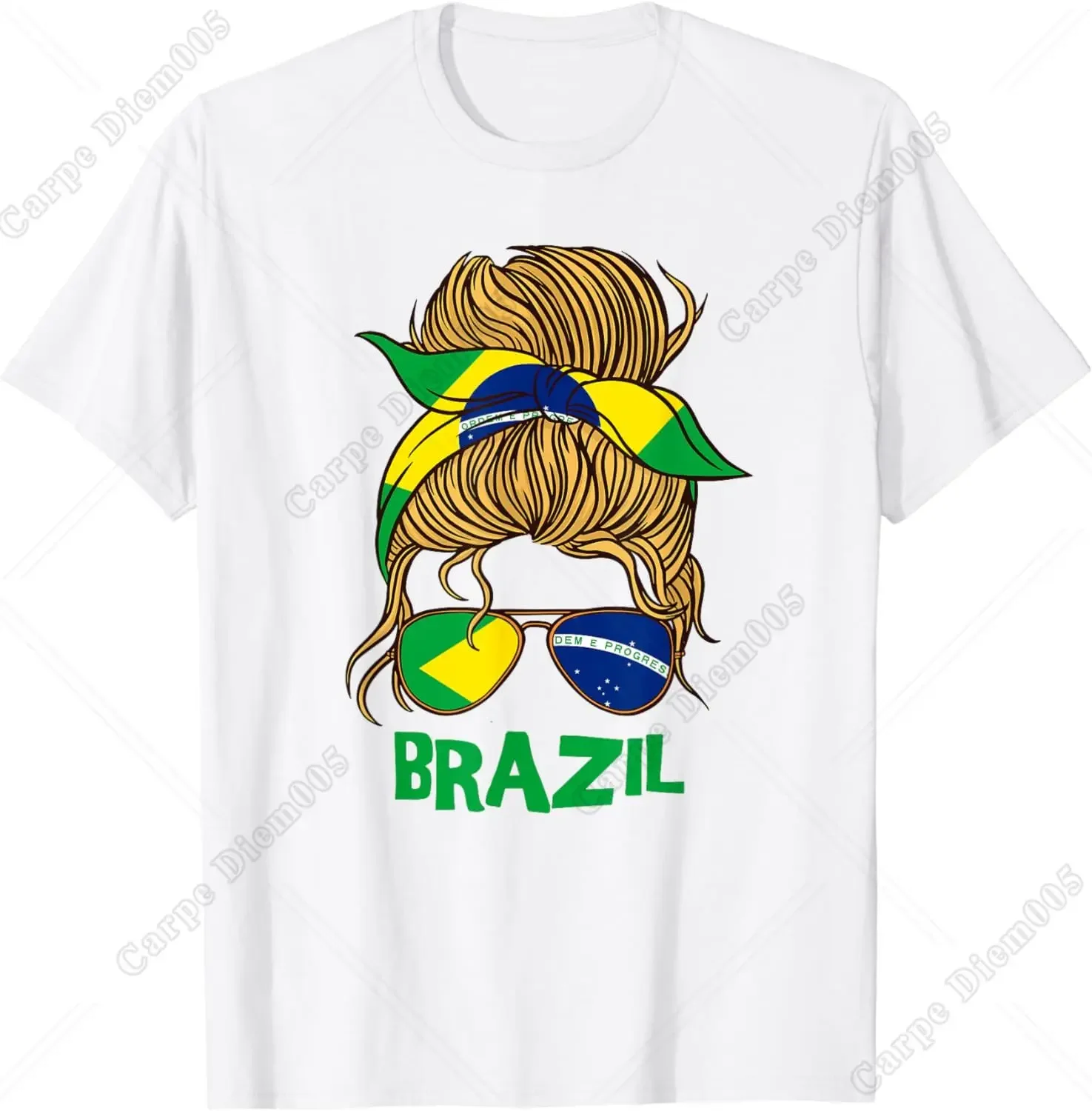 

Brazil for Girl Brazilian Flag for Women Brasileira T-Shirt for Women Streetwear Shirts All Seasons Brazilian Beauties