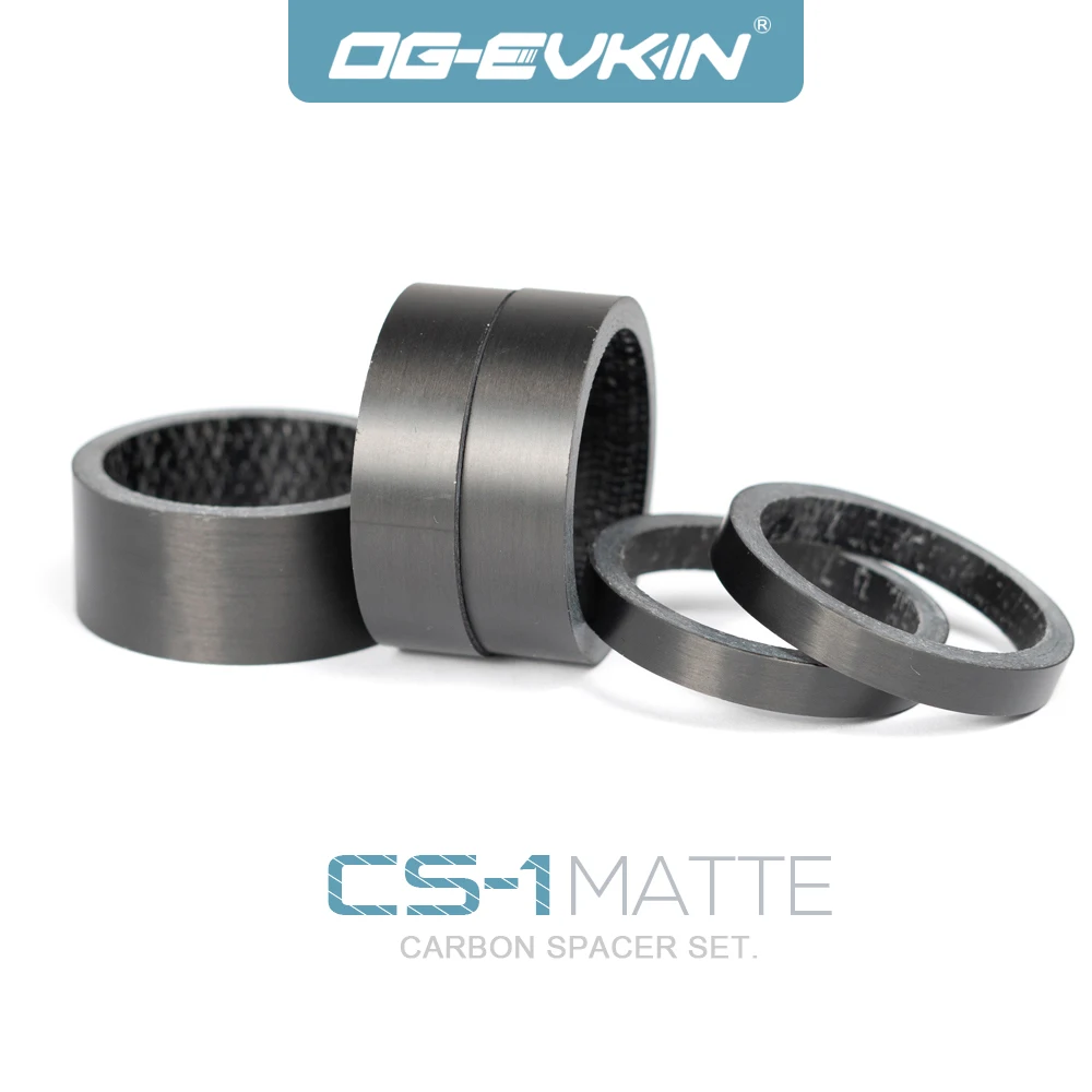 OG-EVKIN CS-1-M 탄소 섬유 헤드셋 스페이서 세트, 자전거 프론트 포크 1-1/8 인치 28.6mm UD 매트 스템, 프론트 포크 조정 스페이서 세트