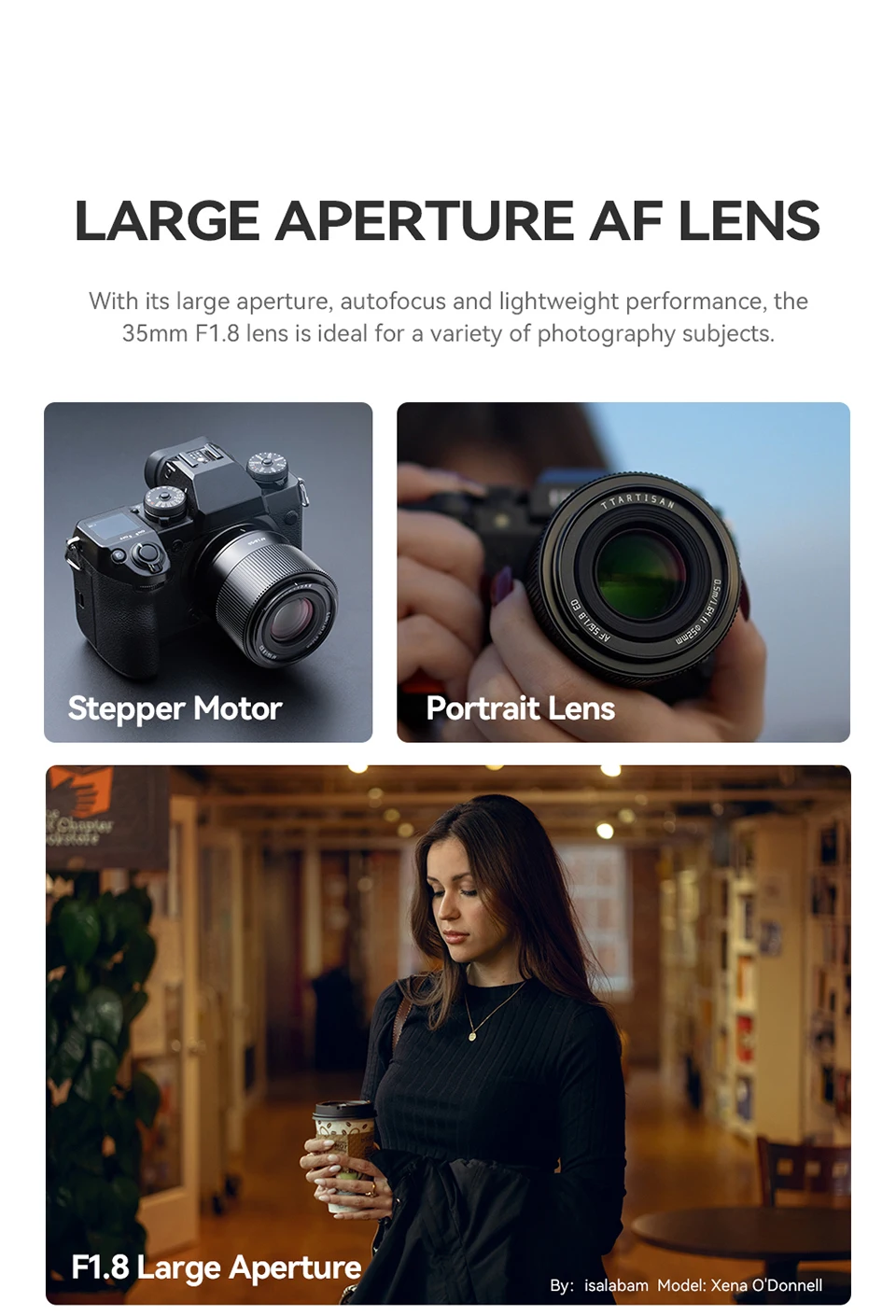 TTArtisan AF 56mm F1.8 Große Blendenöffnung Kameraobjektiv für Porträtfotografie mit Sony E Fujifilm XF Nikon Z Anschluss ZV-E10 A7R III – Detail 6