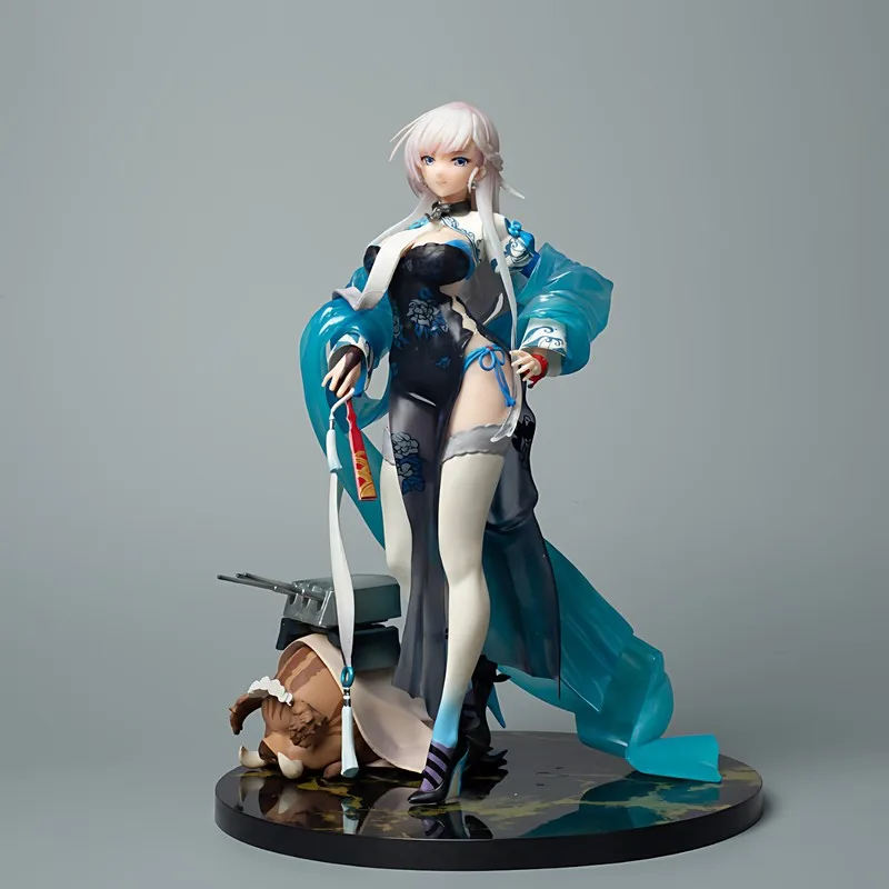 

26cm Azur Lane Belfast Anime Figure Beautiful Girl Cloudy Rose Cheongsam Statue Pvc Model Collectible Desktop Ornament For Fans