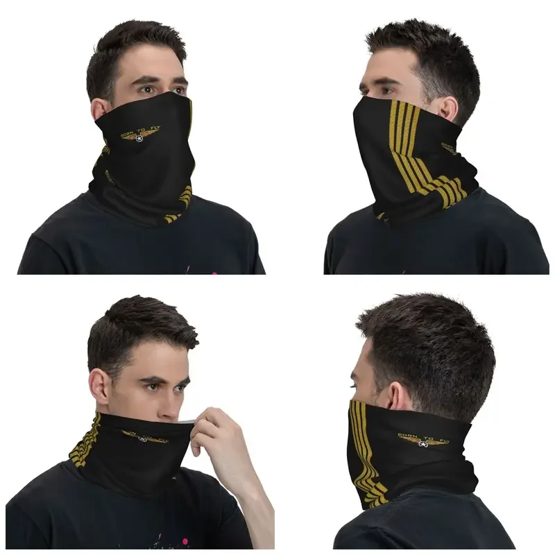 Custom Born To Fly Flight Pilot Bandana Neck Gaiter Windproof Face Scarf Cover Flying Aviation Aviator Headwear Tube Balaclava