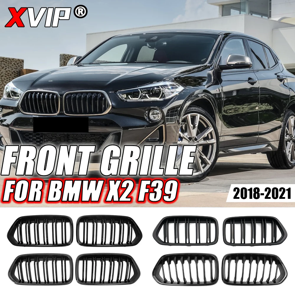 

XVIP матовый черный Однолинейный стиль передний бампер гоночные решетки для BMW X2 F39 2018-2021 Углеродные Двухлинейные стильные гоночные решетки