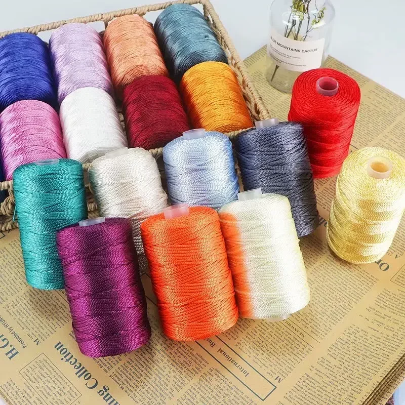 100g 3mm Light Viscose Ice Rope Summer Sun Hat Hand Woven Diy Hook Cushion Hollow Bright Silk Medium Thick Wool