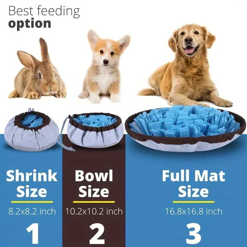 Snuffle Mat for Dogs - Adjustable, Enrichment Pet Foraging Mat for Smell Training, Slow Eating, and Stress Relief