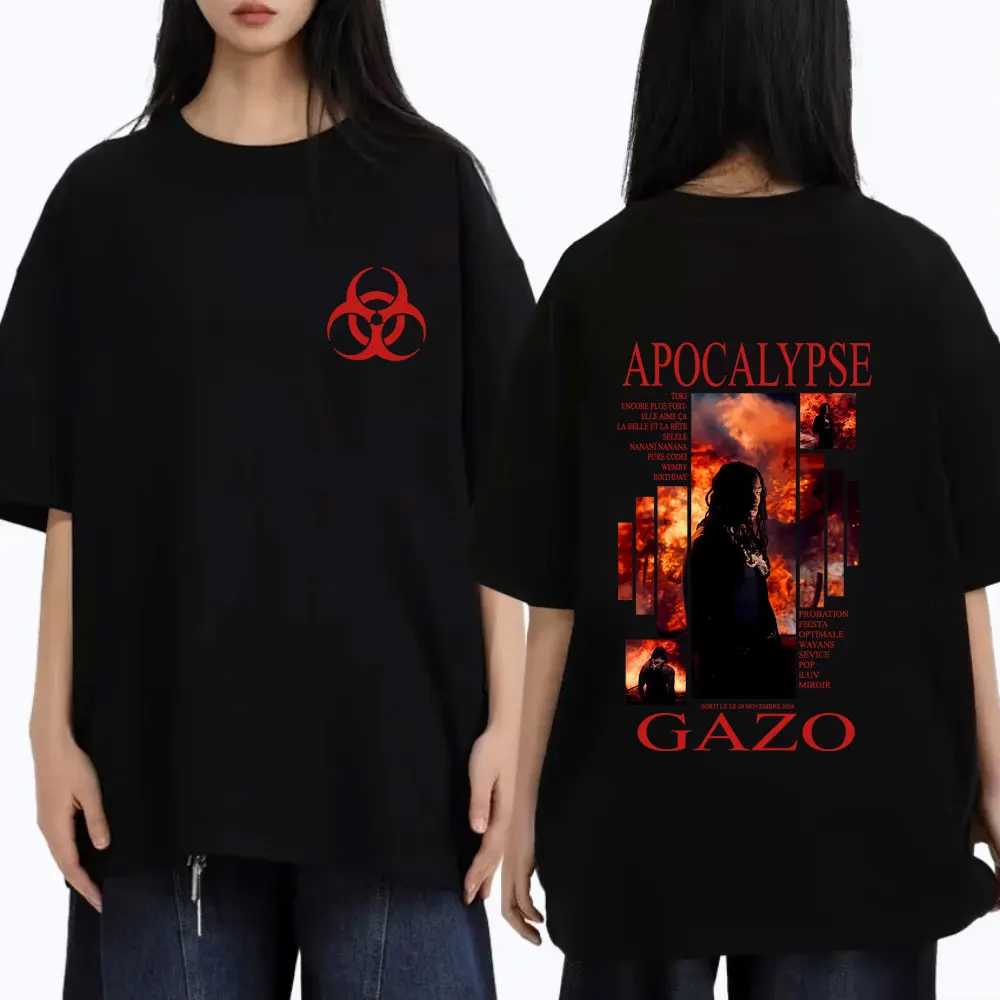 

Rapper Gazo APOCALYPSE Album T-shirt Men Women Hip Hop Fashion Pop Music Streetwear Male Casual Oversized Short Sleeve T Shirts
