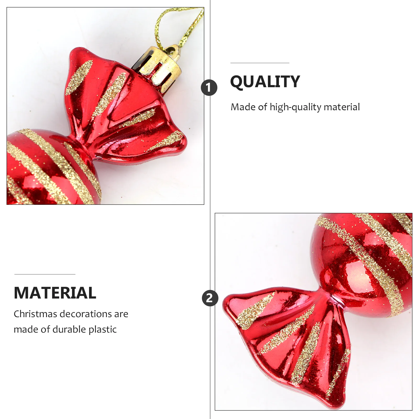 

8pcs Candy Shape Hanging Ornaments Christmas Decorations DIY Party Festival Decor Pine Red Tree Accessories Sweet