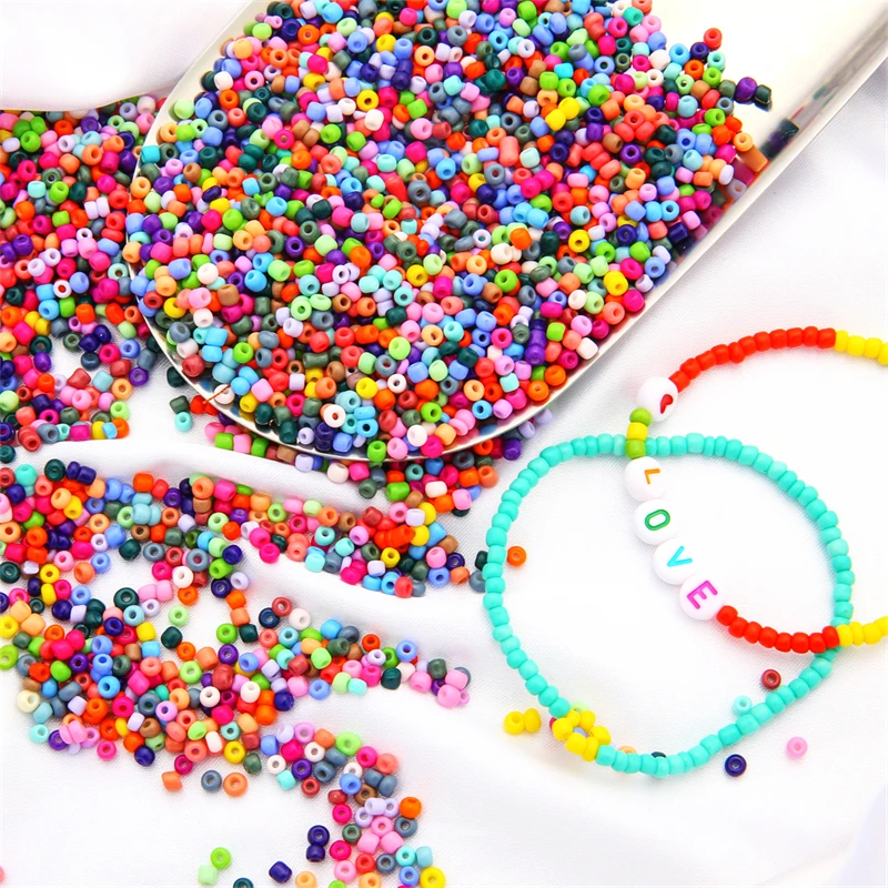 Bulk glass beads Baked paint glass rice beads Charms DIY jewelry creation beads Glass flower beads Jewelry making materials
