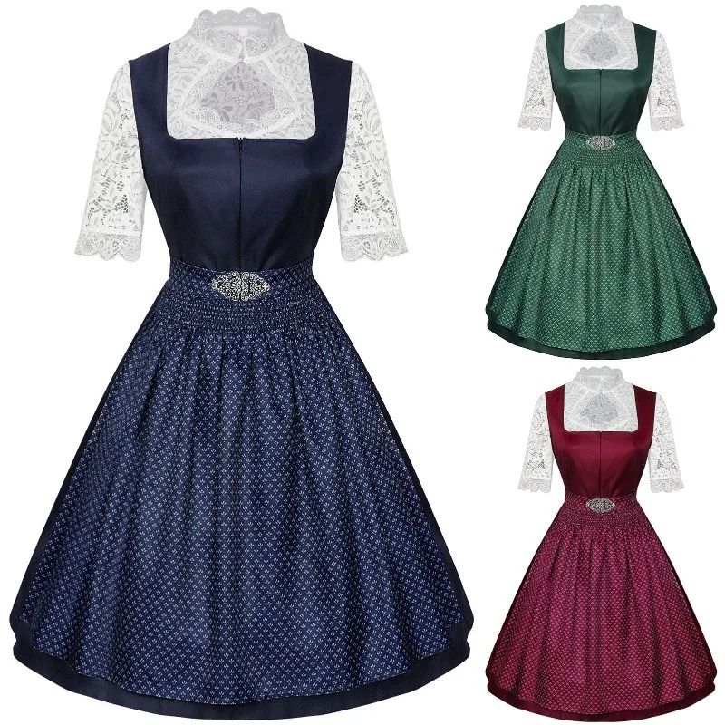 

Новый костюм для косплея: Немецкое платье-фартук для пивного фестиваля, комплект из трех предметов, для карнавальных тематических вечеринок и ролевых игр, для взрослых женщин