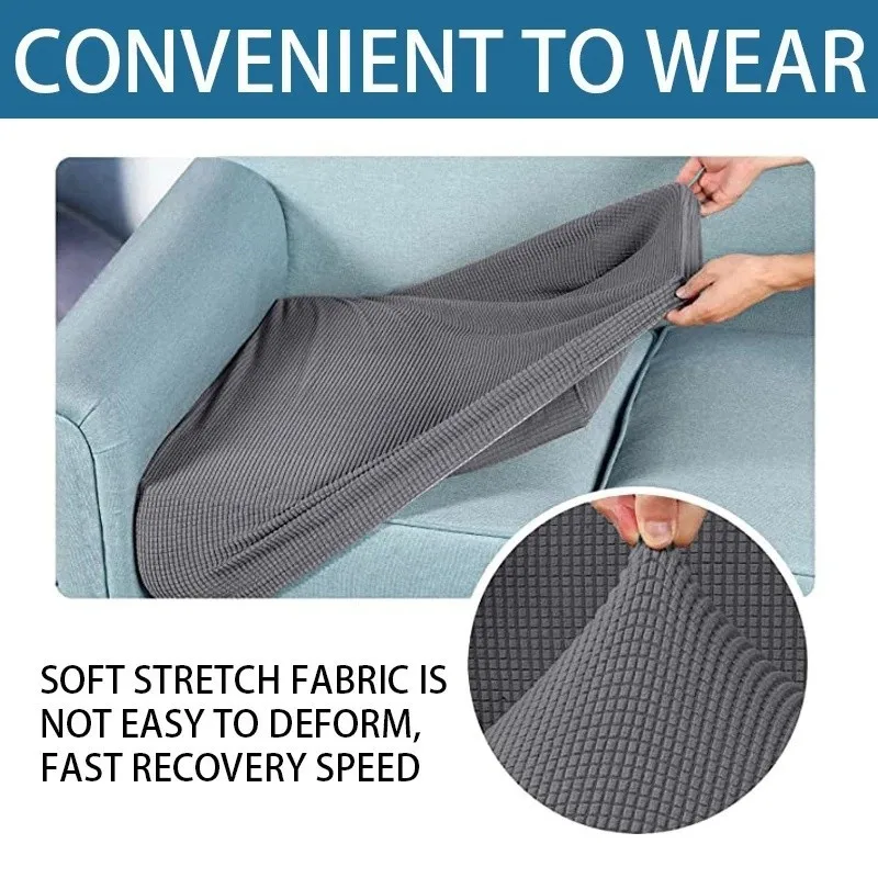 1Pcs Solid Color Sofa Seat Cushion Cover For Pets Kids Elastic Funiture Protector Washable Removable Couch Slipcover