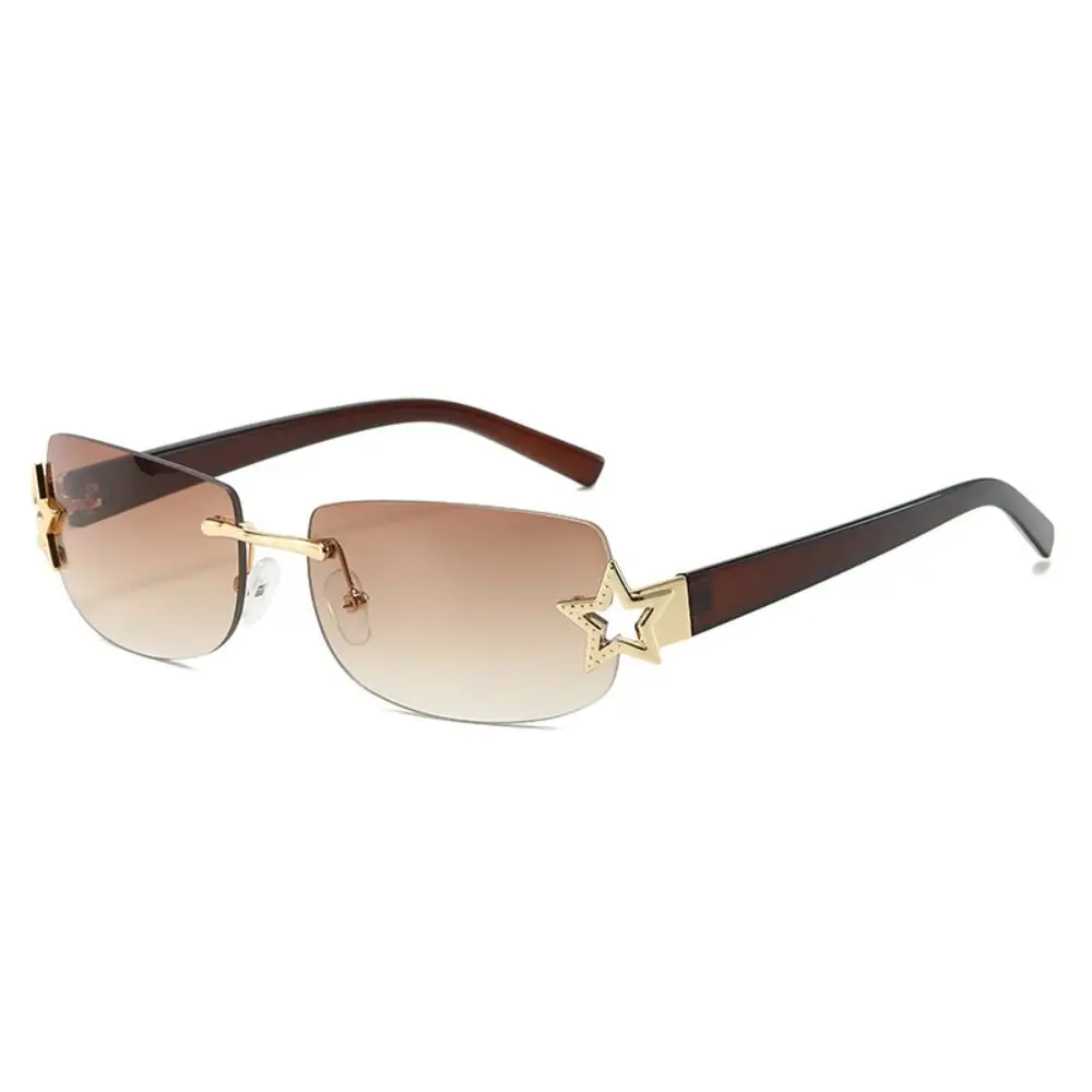 

Travel Star Frameless Sunglasses UV Protective Black Shades Outdoor Sunglasses Eyewear