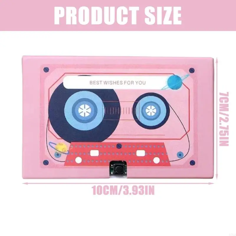 مسجل رسائل صوتية عاطفية شريط كاسيت بطاقة تهنئة صوتية قابلة للتخصيص للأزواج هدية رومانسية 87HA مسجل صوت