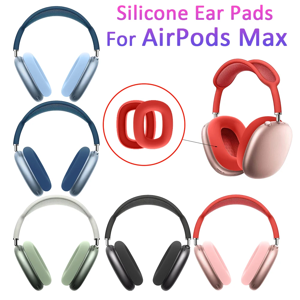 1 Pair Replacement Silicone Ear Pads For AirPods Max Cushion Cover Headphone Headsets EarPads Earmuff Protective Case Sleeve