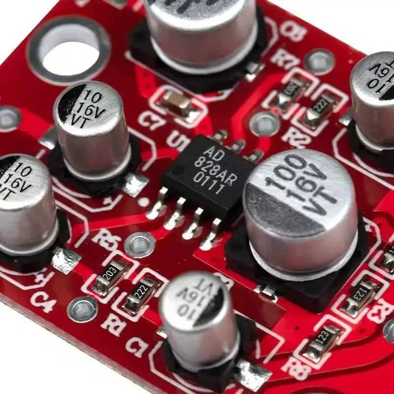 DC 5V-15V 12V AD828 Stereo Preamp Power Amplifier Board Preamplifier Power Module Stable Durable Easyinstall Highperformance