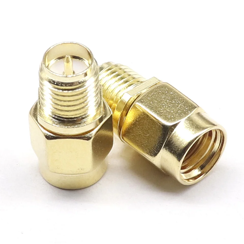 1PCS SMA To SMA Gold Plated RP-SMA Connector RF Adapter Straight Bent L Type