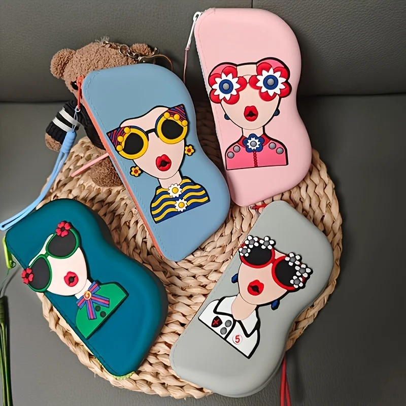 

Silicone Glasses Case with Wrist Strap - Portable Travel Organizer for Glasses, Lipstick, Headphones & Small Items,Perfect Gift