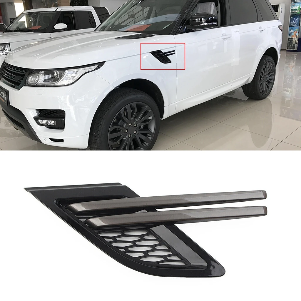 

Черное переднее крыло автомобиля, вентиляционные отверстия, гриль для Land Rover Range Rover Sport 2014 2015 2016 2017, автомобильные аксессуары