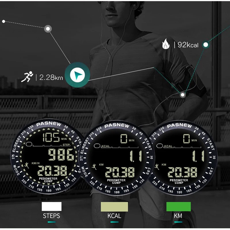 Horloge Kompas Digitaal, Altimeter Barometer Thermometer Temperatuur, Stappenteller Horloge, Militair Leger Waterdicht Buiten Sport Horloge Horloge Kompas Digitaal, Altimeter Barometer Thermometer Temperatuur, Stappenteller Horloge, Militair Leger Waterdicht Buiten Sport Horloge