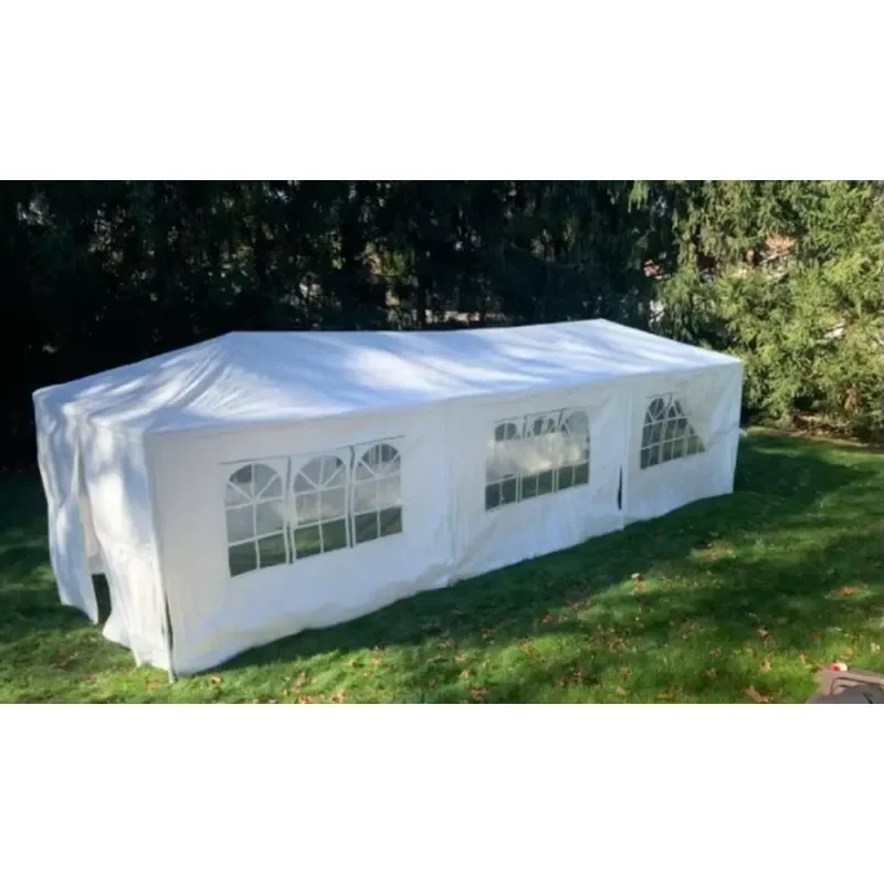 10'x30' Heavy Canopy Gazebo Outdoor Party Wedding Tent Pavilion with 6 Removable Side Walls