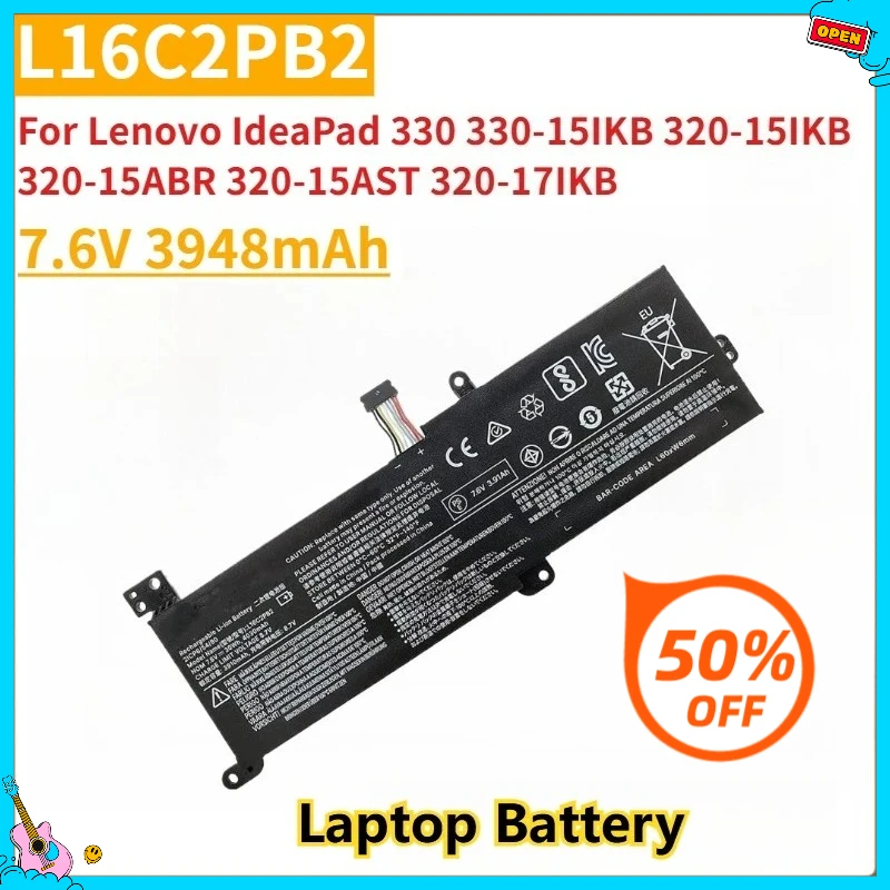 

New Replacement Battery L16C2PB2 3948mAh for Lenovo IdeaPad 330 330-15IKB 320-15IKB 320-15ABR 320-15AST 320-17IKB S145-15AST