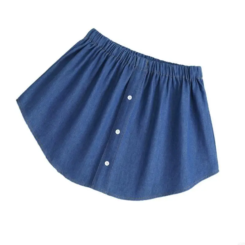

270D Lower Shirt Extender Half Length Slips Denims Underskirt Adjustable Elastic Waist Undershirt for Women and Girls