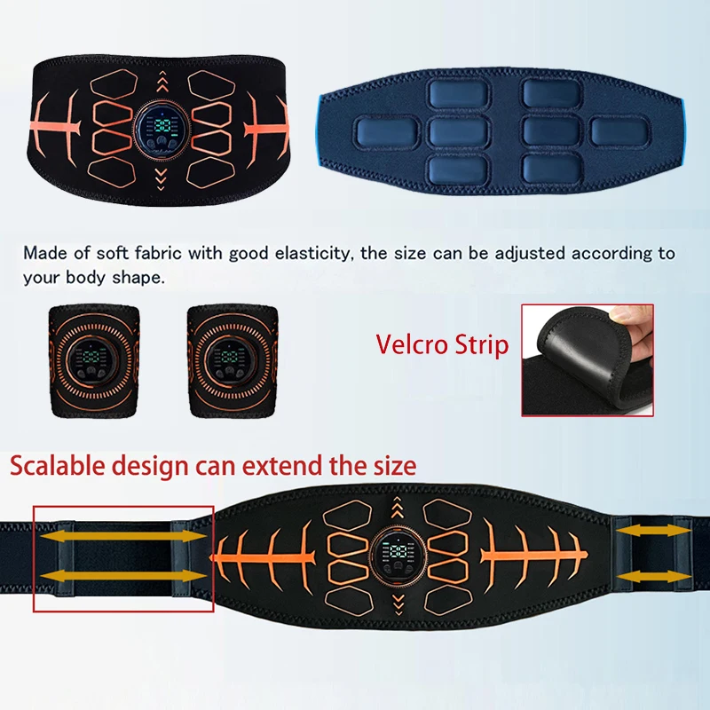 Smart Abdominal Toning Belt Abs Trainer Muscle Toner For Body Arm Training Workout Home Gym Fitness Massage view 6
