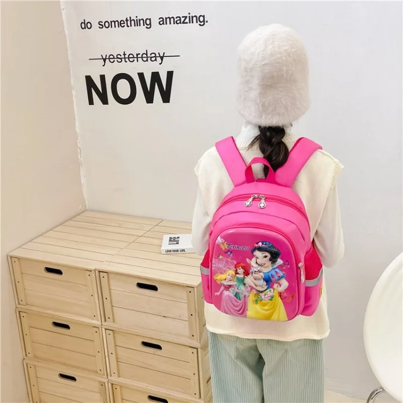 Disney 2024 New Cartoon Snow White Anti Lost Rope Kindergarten Backpack for Children in Small and Medium-sized Classes