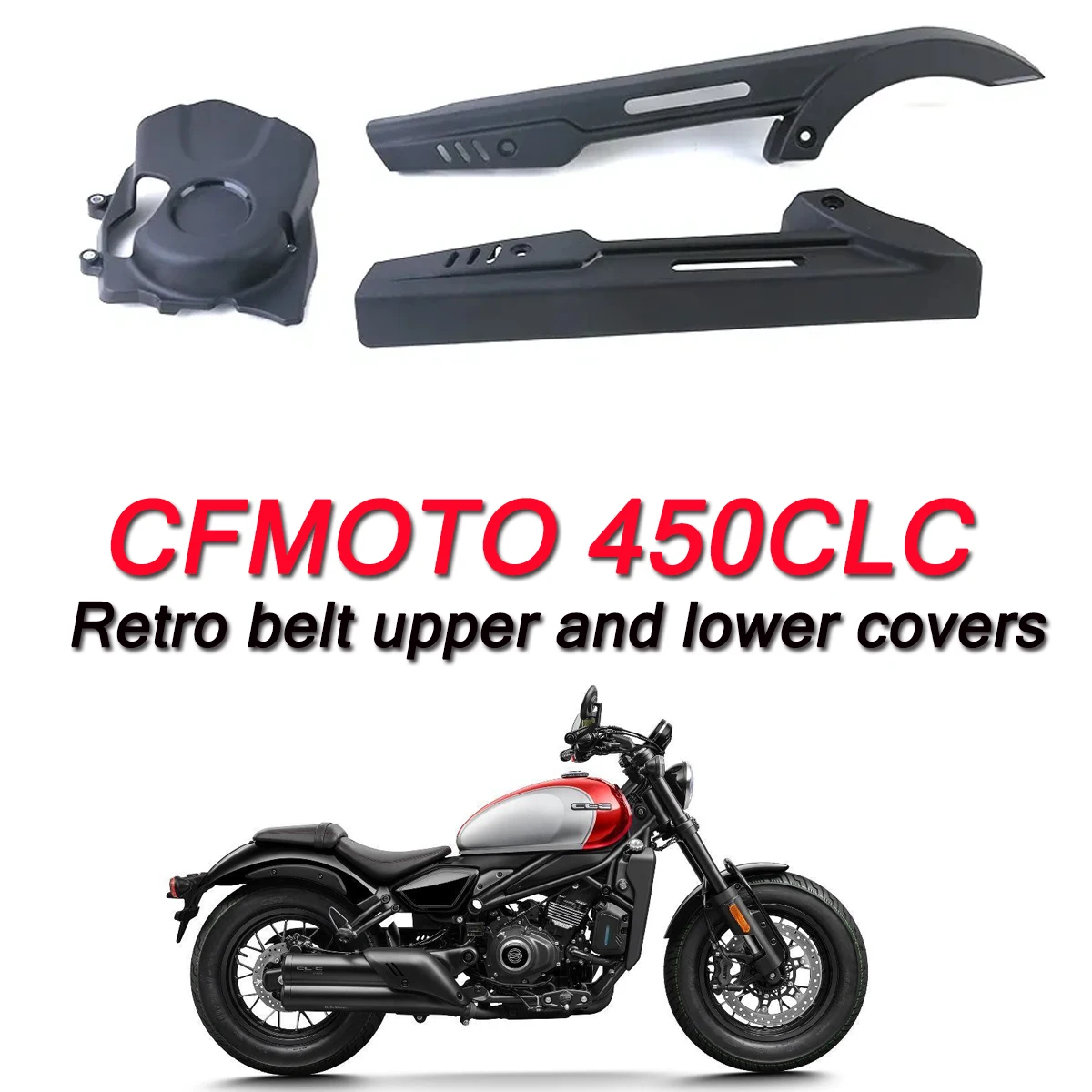 

Fit for CFMOTO Motorcycle Original Accessories 450CLC Retro Belt Upper and Lower Cover CF400-10 Small Chain Wheel Cover