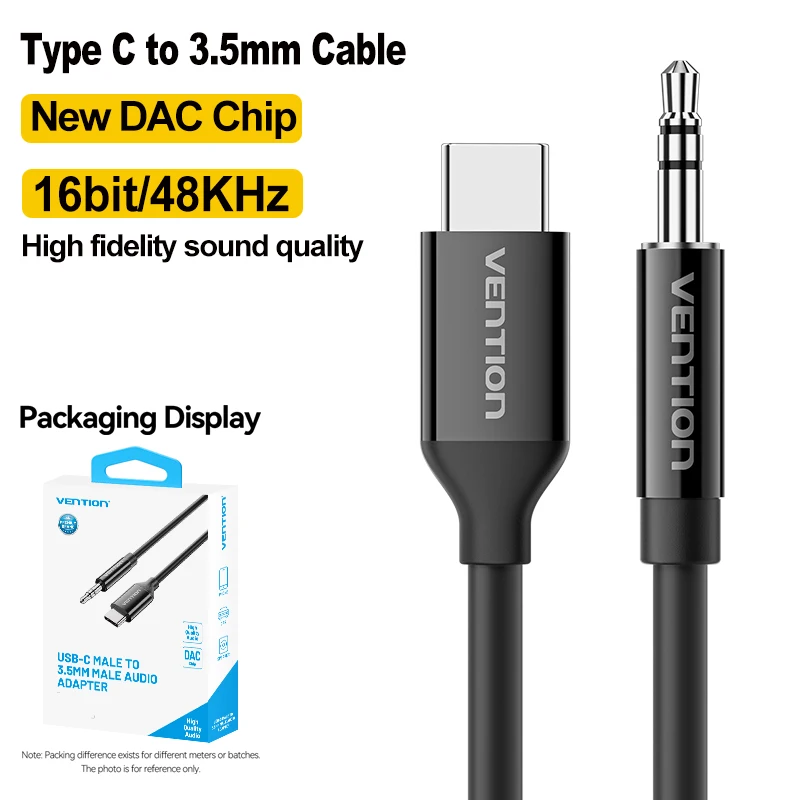 Ventie DAC Chip USB Type C naar 3,5 mm Jack Aux Audio Adapter Kabel HiFi Stereo Draad voor Samsung iPhone Auto Luidspreker Xiaomi Laptop