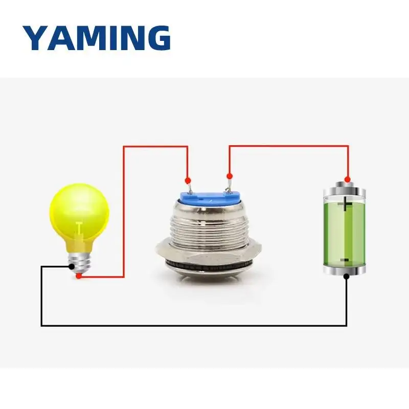 16/19/22 مللي متر إعادة تعيين لحظة المعادن جرس الباب القرن السلطة دفع زر التبديل المسمار سيارة السيارات محرك الكمبيوتر السلطة بدء
