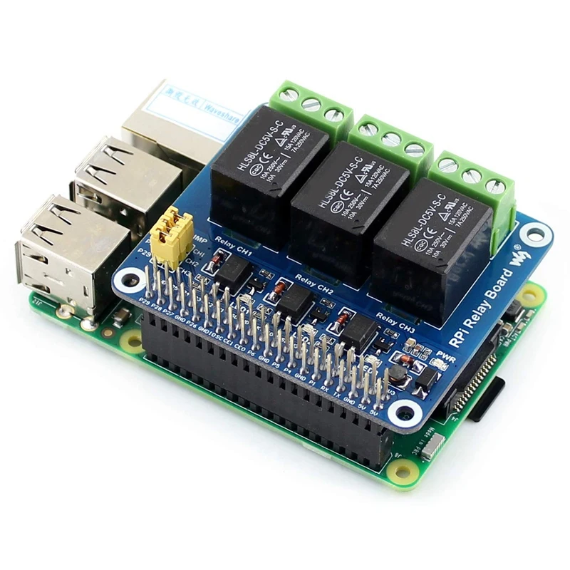 Waveshare 5V 3-kanaals Relaismodule Uitbreidingsbord Breakout Schild Hoedset Voor Rpi Raspberry Pi Nul 2 W Wh 2 W 3