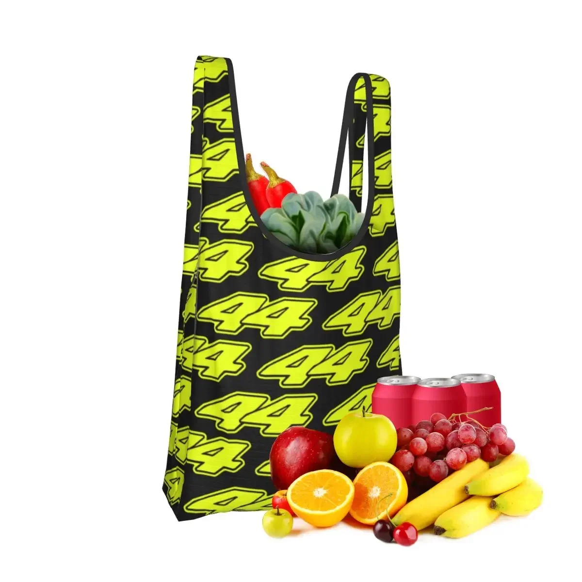 Lewis Hamilton Season Number 44 Sticker Shopping Bag Portable Tote Bags Reusable Shoulder Shopper Bag Grocery Handbag