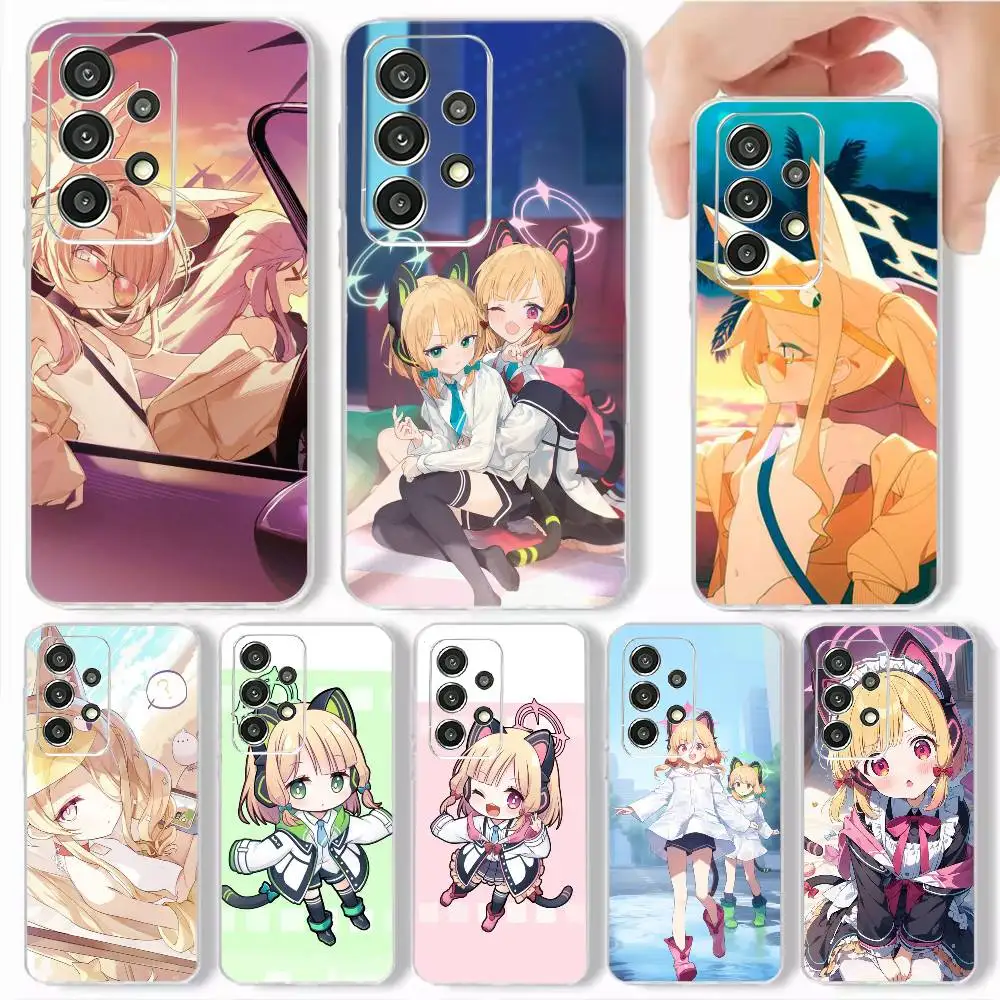 Momoi Midori B-Blue Archive Yurizono Seia Phone Case Transparent Soft case For Samsung S25,S24,S21,S22,S23,S30,Ultra,S20,Plus
